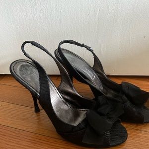 Black Casadei high heel sandal with bow